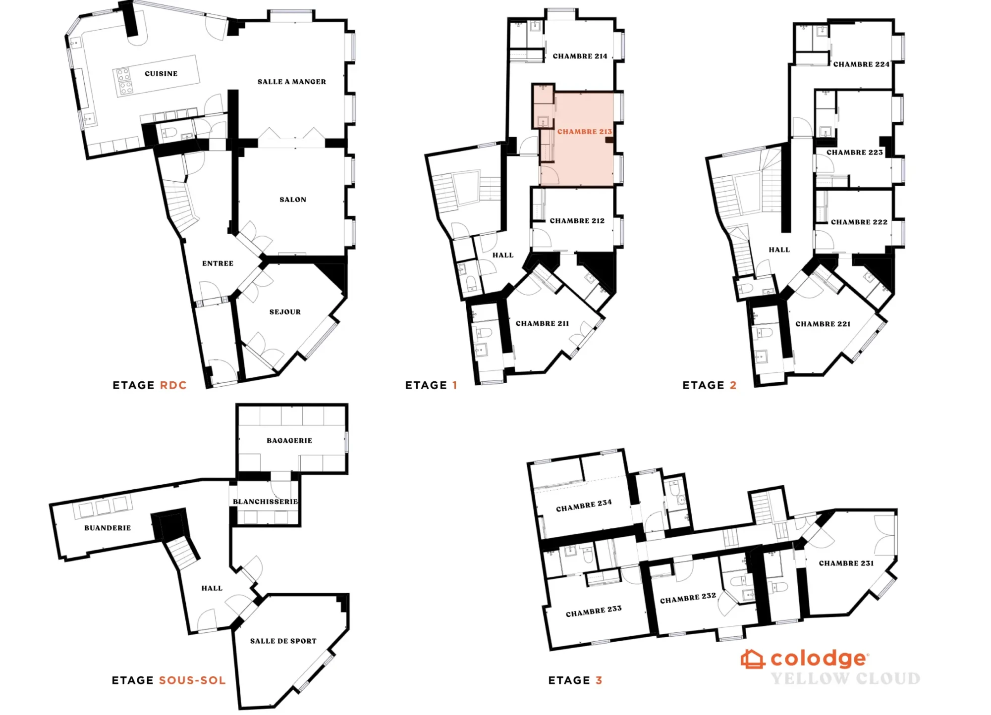 plan 213 yellow chambre