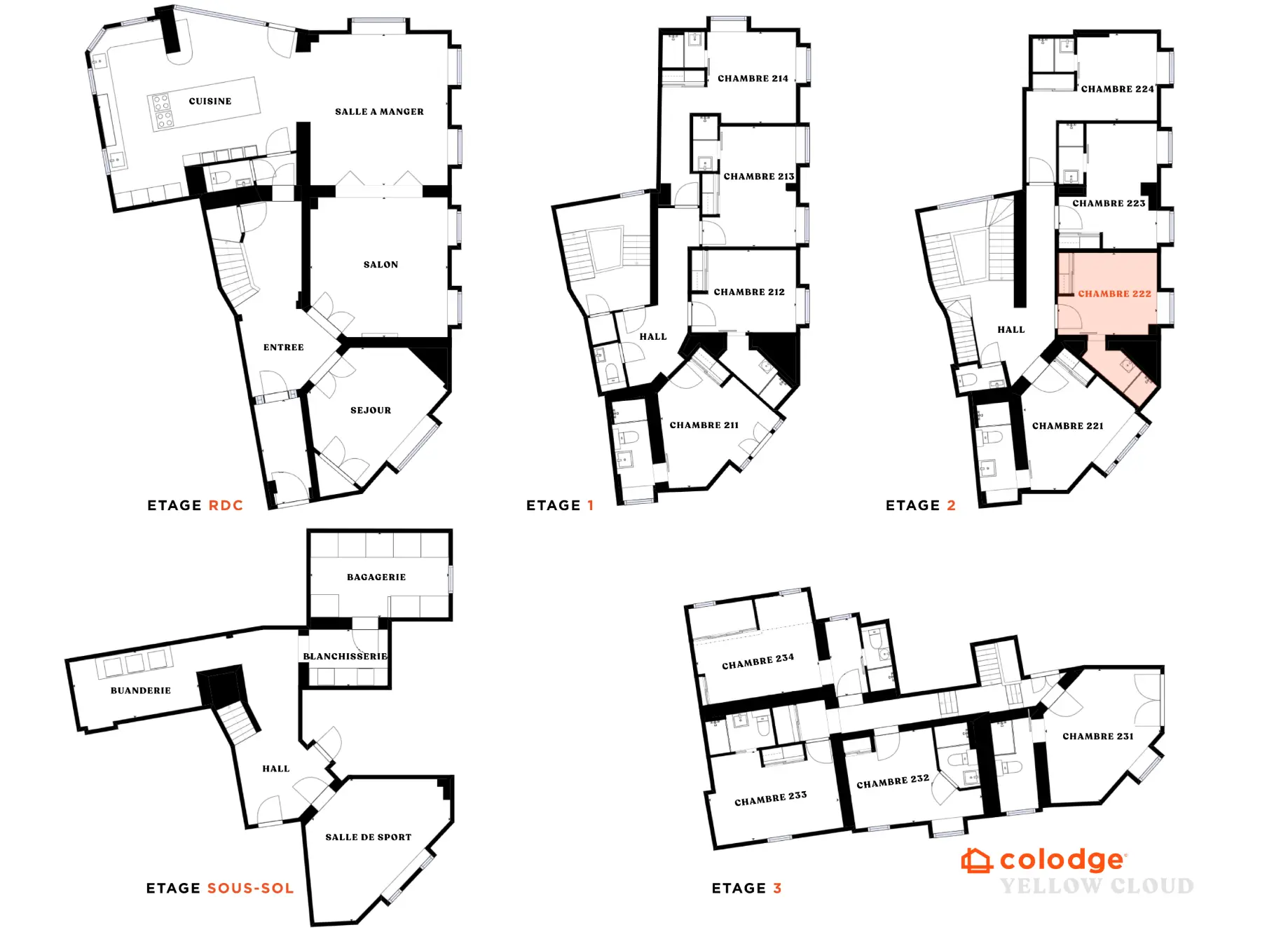 plan chambre 222 yellow