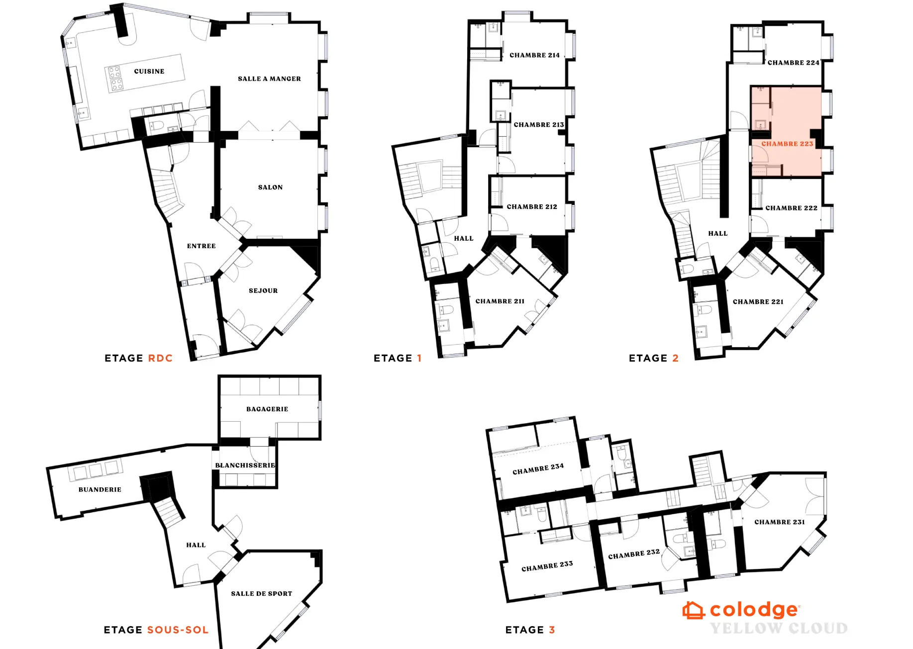 plan chambre 223 yellow