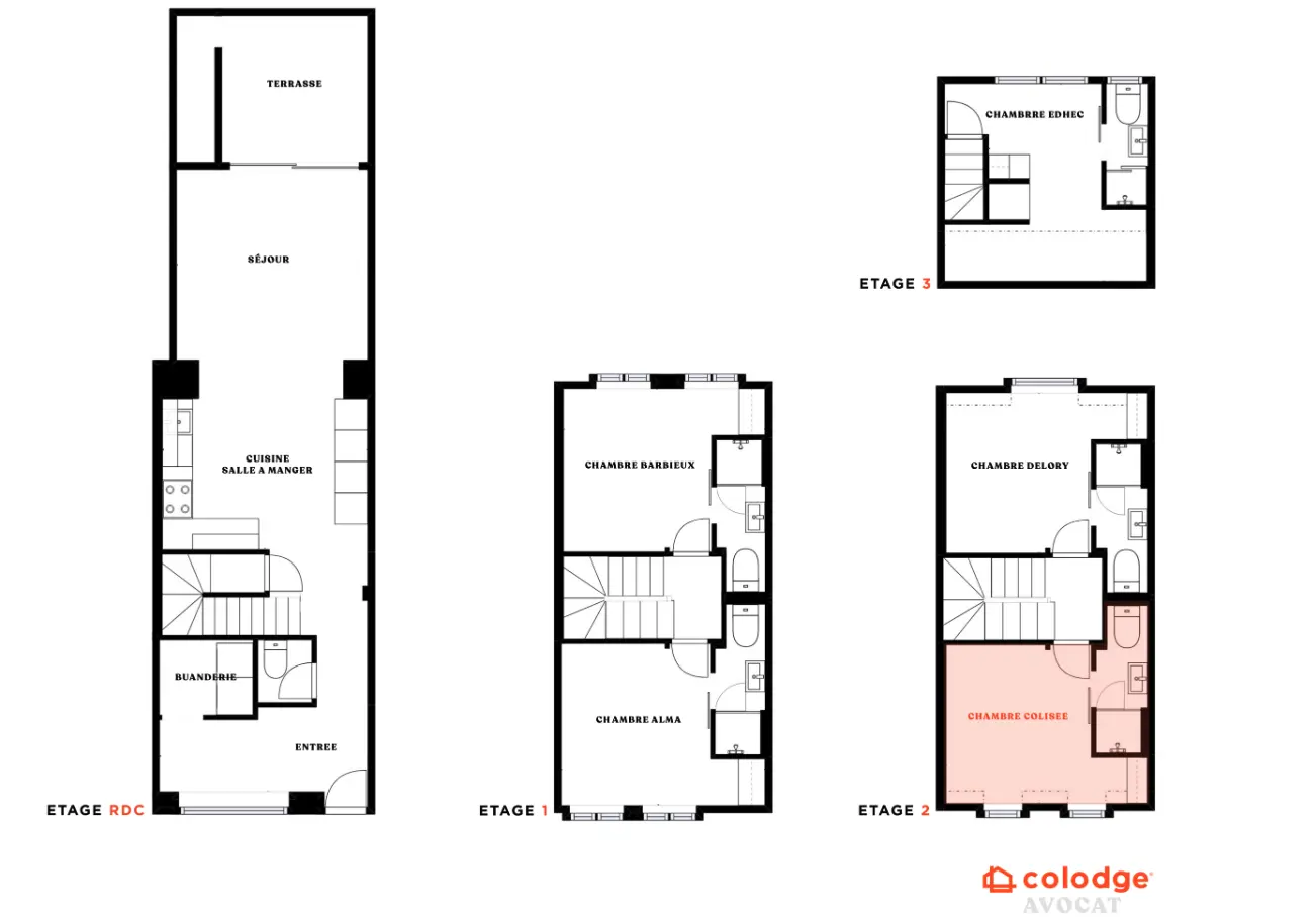 Avocat chambre colisée plan