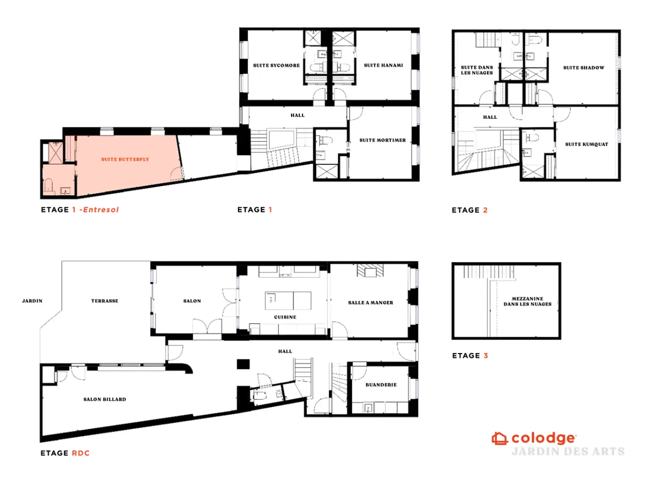 Chambre butterfly plan